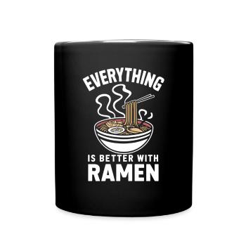 Tout est meilleur avec un bol de ramen - Mug uni - noir - Devant