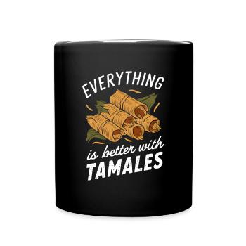 Tout est meilleur avec les tamales - Mug uni - noir - Devant