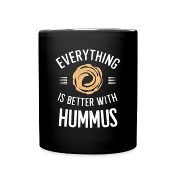 Tout est meilleur avec le houmous - Mug uni - noir - Devant