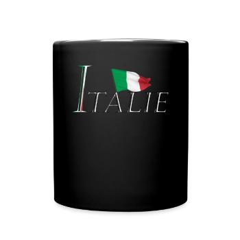 Élegant au Design Moderne avec le Drapeau Italien - Mug uni - noir - Devant