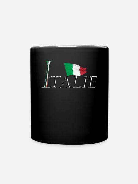 Élegant au Design Moderne avec le Drapeau Italien - Mug uni - noir