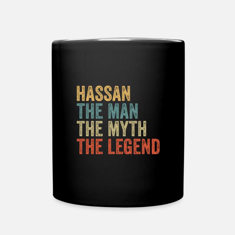 Hassan the man the myth - Full Colour Mug - black