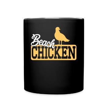 Conception amusante de poulet de plage de mouette pour les fans de mouettes. S - Mug uni - noir - Devant