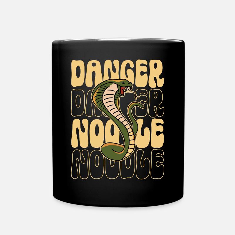 Funny snake lovers danger noodle graphic - Full Colour Mug - black