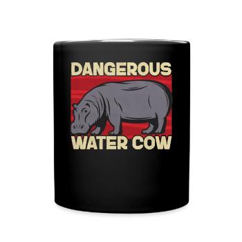 Hippopotame drôle dangereuse vache d’eau graphique pour - Mug uni - noir - Devant