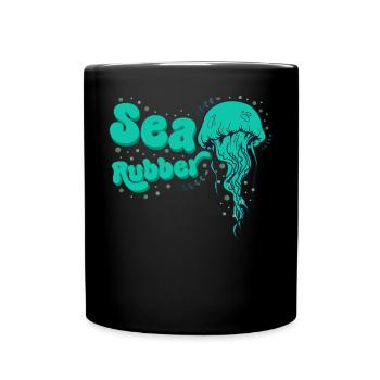 Conception amusante de caoutchouc de mer de méduse pour les fans de mer - Mug uni - noir - Devant