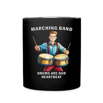 LES TAMBOURS DE FANFARE SONT NOTRE BATTEMENT DE CŒUR - Mug uni - noir - Devant