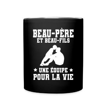 Step-Dad Stepdad Stepson Team for Life - Full Colour Mug - black - Front