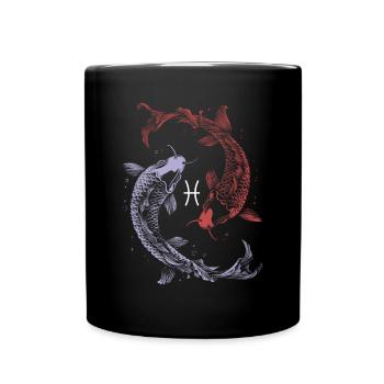 Sternzeichen Pisces Fische Symbol Astrologie - Tasse einfarbig - Schwarz - Vorne