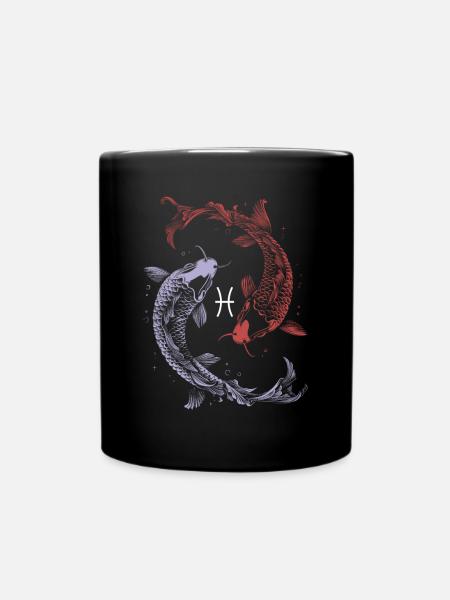 Sternzeichen Pisces Fische Symbol Astrologie - Tasse einfarbig - Schwarz
