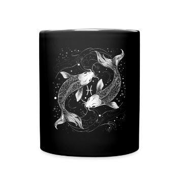 Pisces Zodiac Symbol Pisces Astrology - Full Colour Mug - black - Front