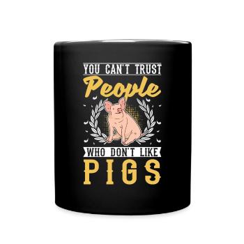 Cadeau de cochons fermier Piggy - Mug uni - noir - Devant