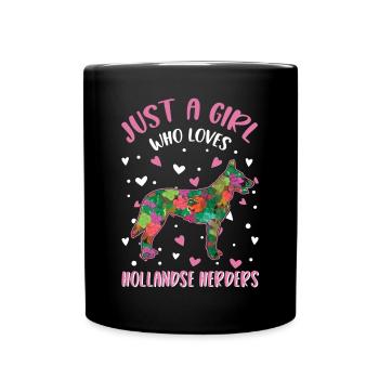 Hollandse Herder Girl Berger Hollandais - Mug uni - noir - Devant