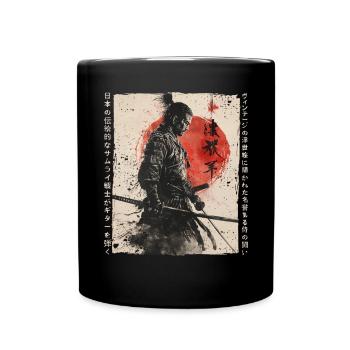 Samurai Fighter - Japanese Ukiyo-e Artwork - Full Colour Mug - black - Front
