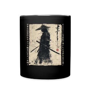 Samurai Fighter - Japanese Ukiyo-e Artwork - Full Colour Mug - black - Front