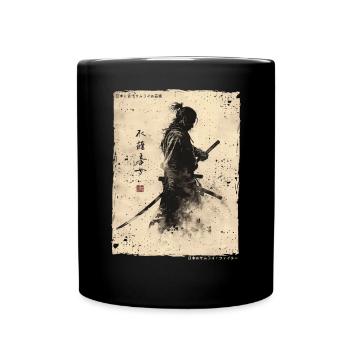 Samurai Fighter - Japanese Ukiyo-e Artwork - Full Colour Mug - black - Front
