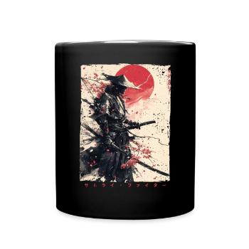 Samurai Fighter - Japanese Ukiyo-e Artwork - Full Colour Mug - black - Front