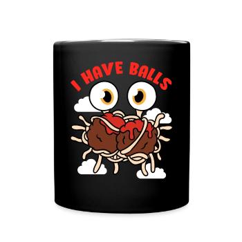 Fliegendes Spaghettimonster FSM - Tasse einfarbig - Schwarz - Vorne