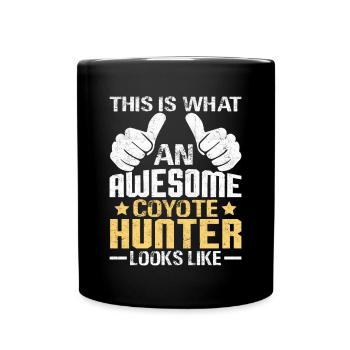 Coyote Hunting Yote - Full Colour Mug - black - Front