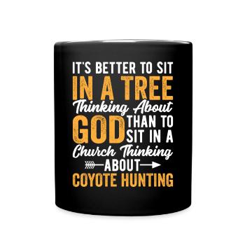 Chasse au coyote Chasseur de coyote Yote - Mug uni - noir - Devant