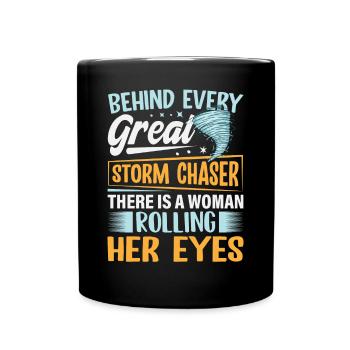 Tornado Hunter Ehefrau Rolling Eyes Hurricane - Tasse einfarbig - Schwarz - Vorne