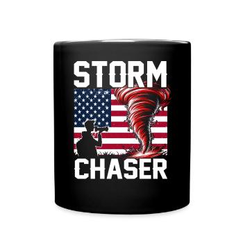 Usa-flagge Tornadojäger Der Vereinigten Staaten - Tasse einfarbig - Schwarz - Vorne