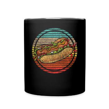 Hot Dog Adulte Rétro Vintage - Mug uni - noir - Devant
