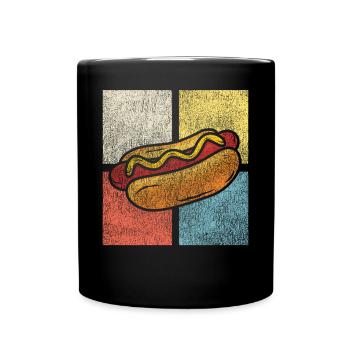 Hot Dog Adult Vintage Retro - Full Colour Mug - black - Front