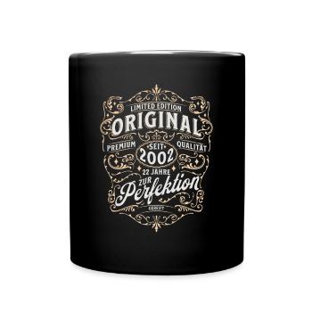 22. Geburtstag - Tasse einfarbig - Schwarz - Vorne