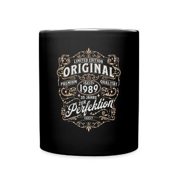 35. Geburtstag - Tasse einfarbig - Schwarz - Vorne