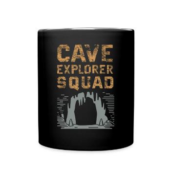 Cave Explorer Squad Abenteuer - Tasse einfarbig - Schwarz - Vorne