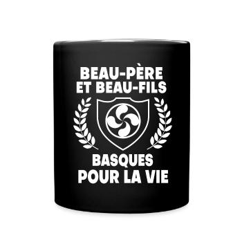 beau-père et beau-fils basque fête des pères - Mug uni - noir - Devant