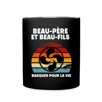 beau-père et beau-fils basque vintage - Mug uni - noir - Devant