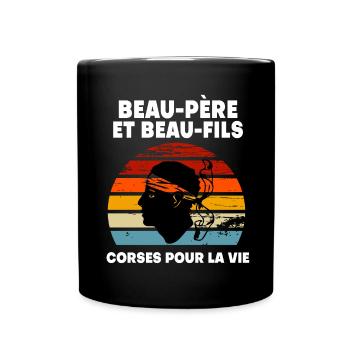 Corsican father-in-law and stepson vintage dad - Full Colour Mug - black - Front