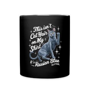Katze Russisch Blau Geschenk - Tasse einfarbig - Schwarz - Vorne