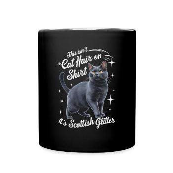 Katze Scottish Fold Geschenk - Tasse einfarbig - Schwarz - Vorne