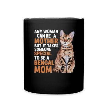 Katze Bengal Geschenk - Tasse einfarbig - Schwarz - Vorne