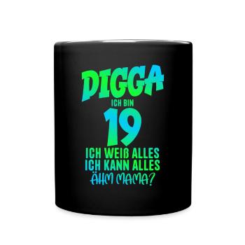 19e anniversaire Digga J’ai 19 ans Je peux tout faire - Mug uni - noir - Devant