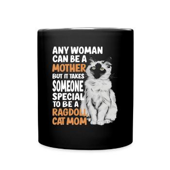 Katze Ragdoll Geschenk - Tasse einfarbig - Schwarz - Vorne