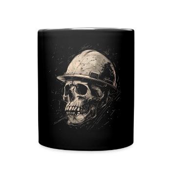 Skull Construction Worker - Full Colour Mug - black - Front