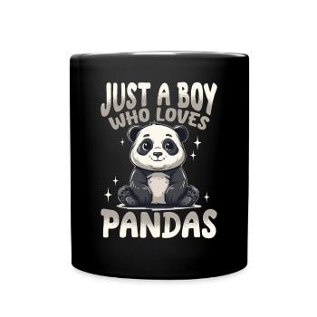 Funny Panda Animal Just A Boy Who Loves Pandas - Full Colour Mug - black - Front