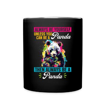 Drôle d’animal panda Soyez toujours vous-même à moins que - Mug uni - noir - Devant