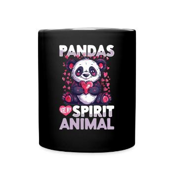 Funny Panda Animal Pandas are my spirit animal - Full Colour Mug - black - Front