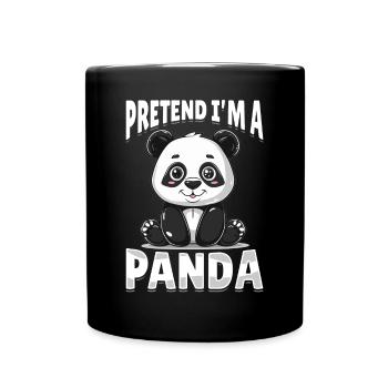 Drôle D’animal Panda Prétendre que je suis un panda - Mug uni - noir - Devant