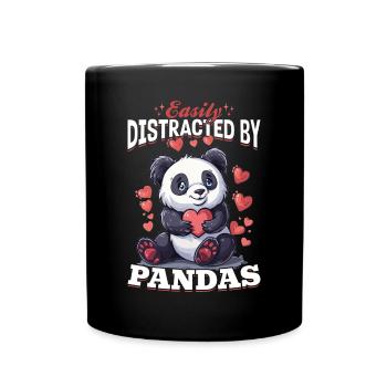 Funny Panda Animal Easily Distracted By Pandas - Full Colour Mug - black - Front