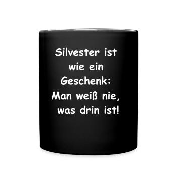 Silvester-Geschenke - Tasse einfarbig - Schwarz - Vorne