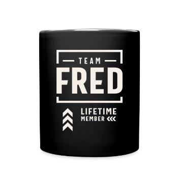 Team Fred Lifetime Member Funny Name Fred - Full Colour Mug - black - Front