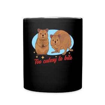 Quokka Kurzschwanzkänguru Quokkas Geschenk - Tasse einfarbig - Schwarz - Vorne
