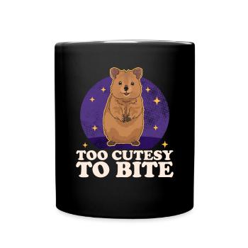 Quokka Känguru Quokkas Geschenk - Tasse einfarbig - Schwarz - Vorne