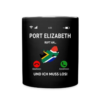 Port Elizabeth Urlaub Südafrika Idee - Tasse einfarbig - Schwarz - Vorne